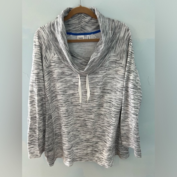 2X Heathered Gray Cowl Neck Long Sleeve Rafaella Women's Sweatshirt NWOT - Picture 1 of 7